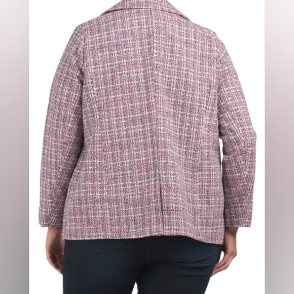 BAGATELLE COLLECTION Plus Boxy Fit Boucle Blazer, 1X, Pink multi, NWT - Picture 4 of 14